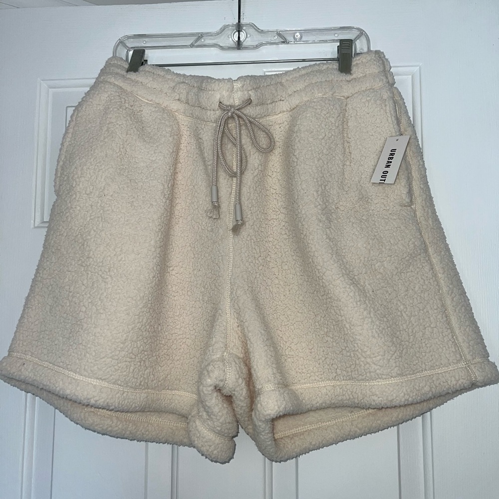 Cozy Cream Fleece Women Shorts NEW